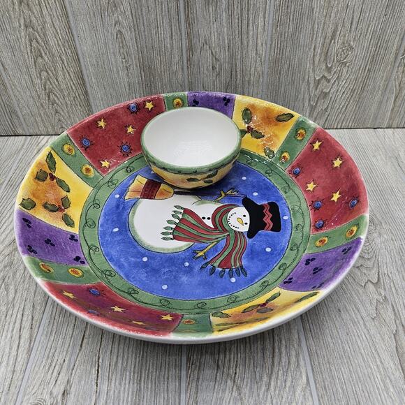 Sango The Sweet Shoppe Christmas Chip & Dip Set 2 Pcs 3041 Sue Zipkin - Picture 2 of 13